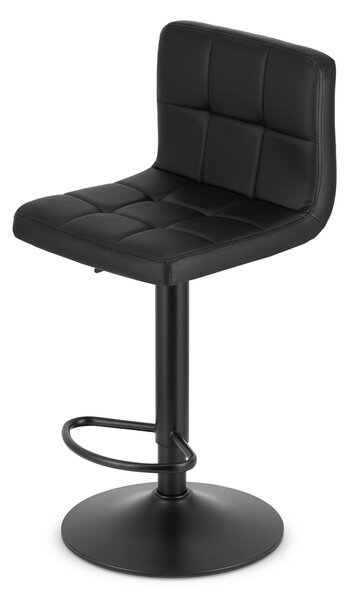 Scaun de bar negru PROT din piele ecologica cu picior negru
