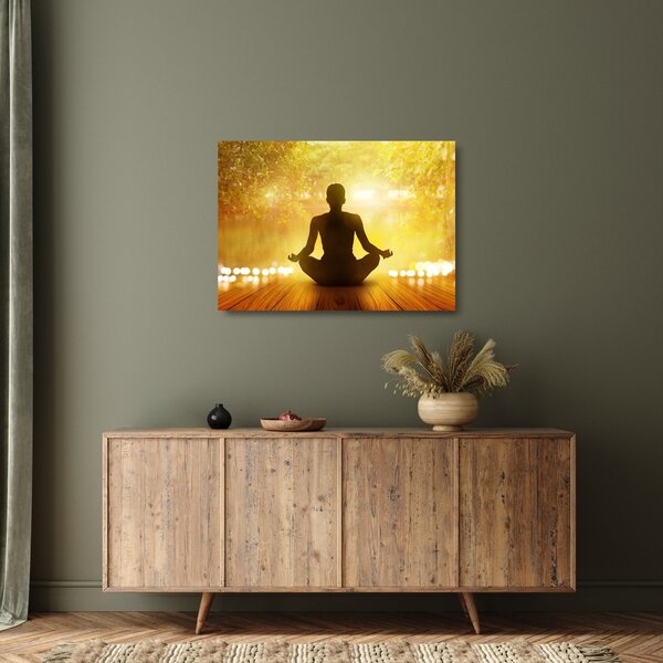 Tablou pe sticlă - meditare (70x50 cm)