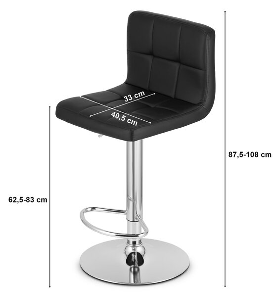 Scaun de bar negru PROT din piele ecologica cu picior negru