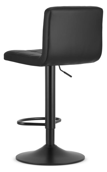 Scaun de bar negru PROT din piele ecologica cu picior negru