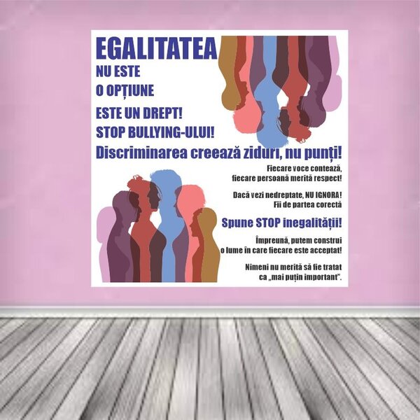 Sticker perete STOP Bullying - STOP Inegalitatii!