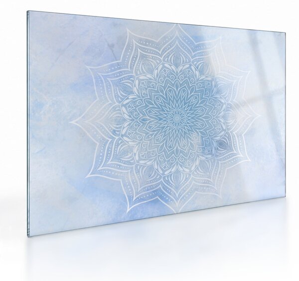 Tablou pe sticlă - mandala de iană (70x50 cm)