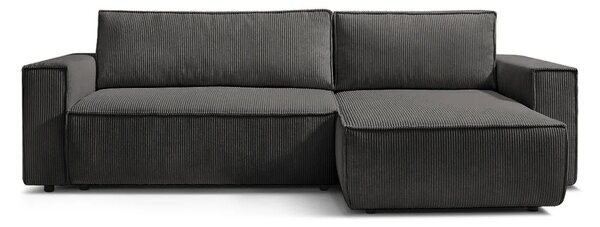 Colțar Extensibil CLOUD, cu ladă de depozitare, șezlong interschimbabil, 275x145x85 cm, Antracit-Zoom / Stanga