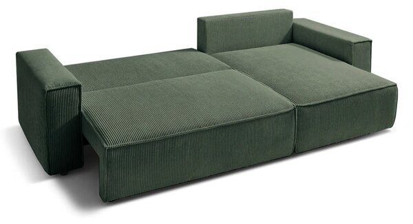 Colțar Extensibil CLOUD, cu ladă de depozitare, șezlong interschimbabil, 275x145x85 cm, Verde-Zoom / Dreapta