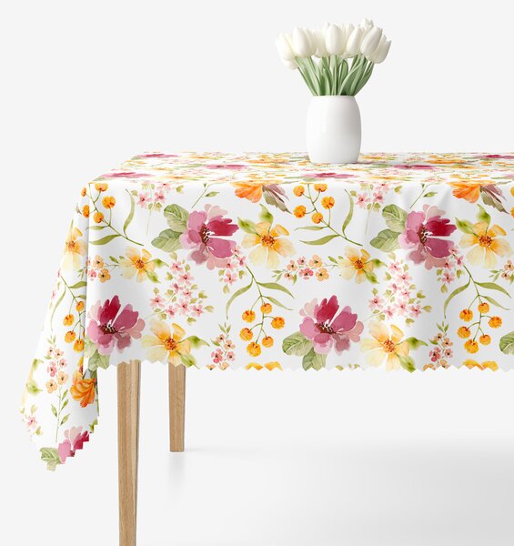 Goldea față de masă teflonată - flori de hibiscus 100 x 140 cm