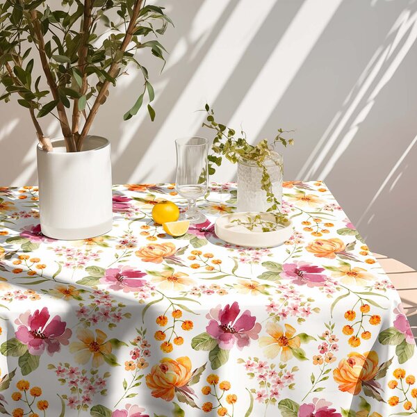 Goldea față de masă teflonată - flori de hibiscus 100 x 140 cm