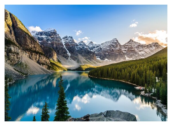 Tablou pe sticlă - Kanada. Parcul național Banff, Moraine Lake (70x50 cm)