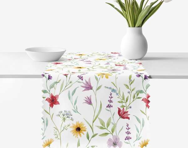 Goldea napron de masă teflonat - flori colorate de primăvară 35x120 cm