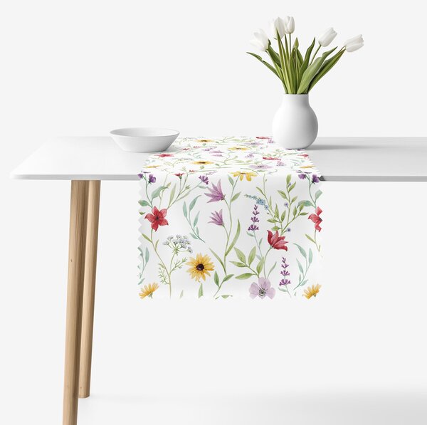 Goldea napron de masă teflonat - flori colorate de primăvară 35x120 cm
