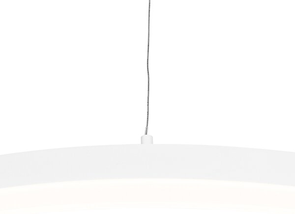 Lampă pendant de design albă 60 cm cu LED inclus, cu dimmer în 3 trepte - Anello