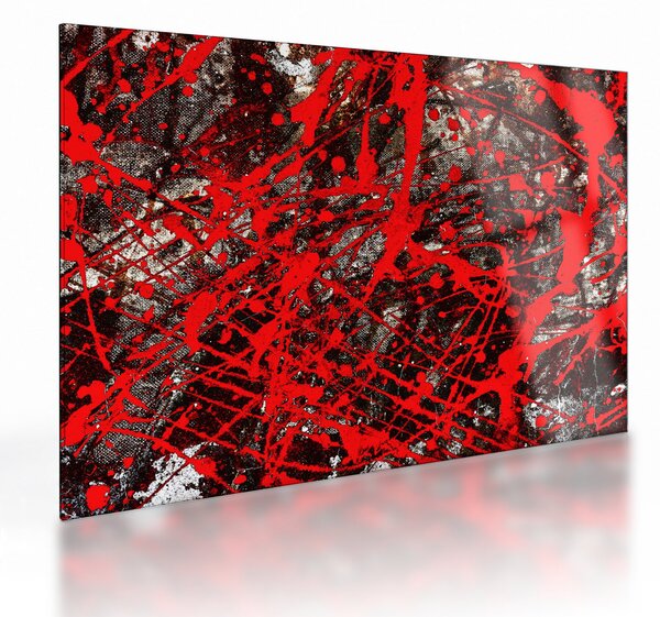 Tablou pe sticlă - Abstracție expresivă (70x50 cm)
