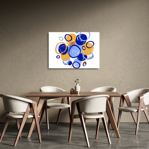 Tablou pe sticlă - Motiv luminos cu cercuri (70x50 cm)