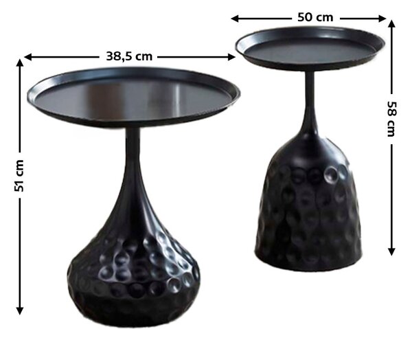 Set 2 Masute Cafea KJCT001 Negru