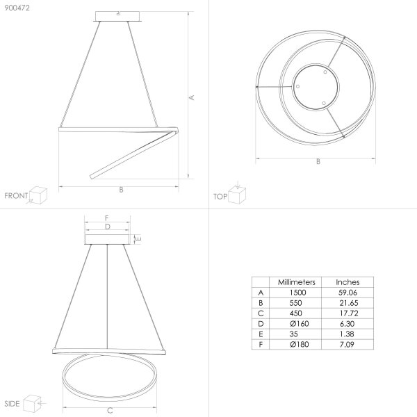 Lustră LED pe cablu RUOTALE LED/36W/230V Eglo 900472