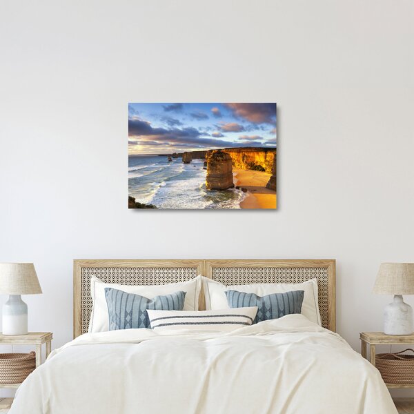 Tablou pe sticlă cu stâncile marine (70x50 cm)