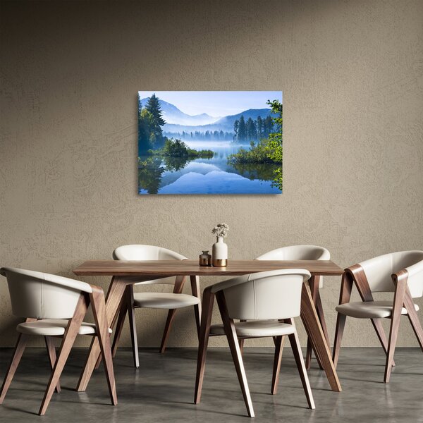 Tablou pe sticlă cu lac montan (70x50 cm)