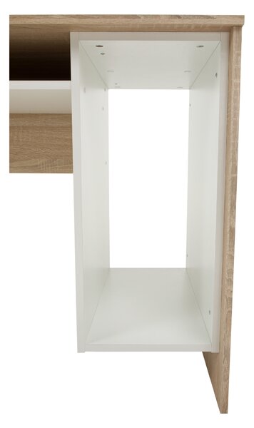 KONDELA Masă PC / masă de joc, stejar sonoma / alb, TEZRO NEW