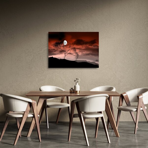 Tablou pe sticlă - Luna luminează noaptea (70x50 cm)