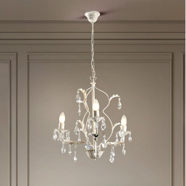 ONLI - Candelabru TERESA cu lanț, 3x E14, 6W, 230V, alb