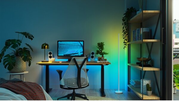 Nanoleaf NL7204K0201A070-LEDRGBW Lampă de podea dimabilă LED RGBW 22W/230V 2200-6500K Wi-Fi albă