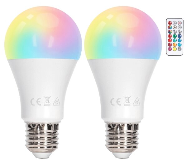 Aigostar - Bec LED RGBW dimabil A60, soclu E27, 8W, 230V, 3000K, cu telecomandă
