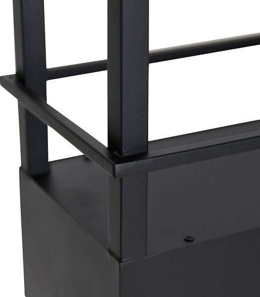 Lampă industrială suspendată neagră cu raft 4 lumini GU10 - Cage Rack