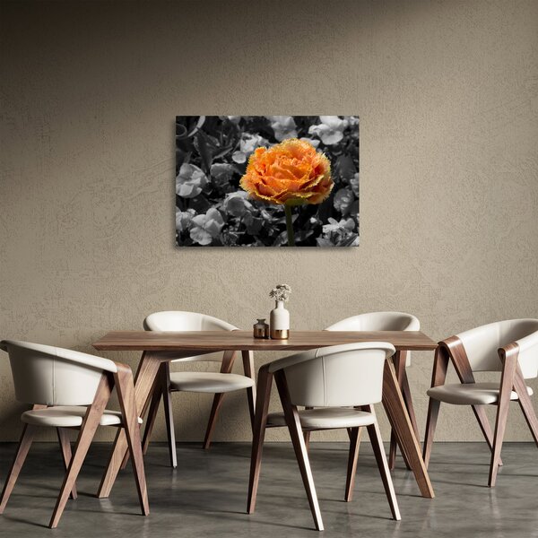 Tablou pe sticlă cu floare (70x50 cm)