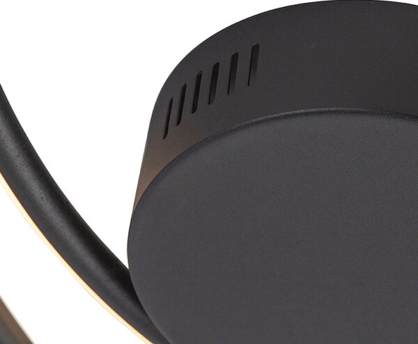 Plafoniera de design neagră incluzând LED cu dimmer în 3 trepte - Rowan