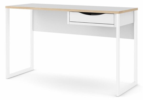 Tvilum Birou cu 1 sertar si blat in decor de stejar Culoare alb, EFREM PLUS 512