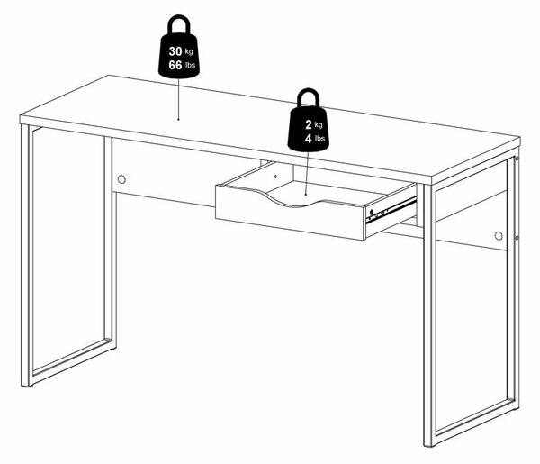 Tvilum Birou cu 1 sertar si blat in decor de stejar Culoare alb, EFREM PLUS 512