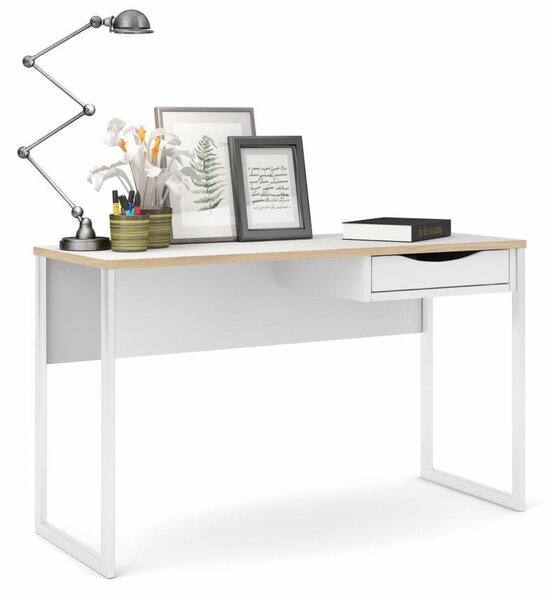 Tvilum Birou cu 1 sertar si blat in decor de stejar Culoare alb, EFREM PLUS 512