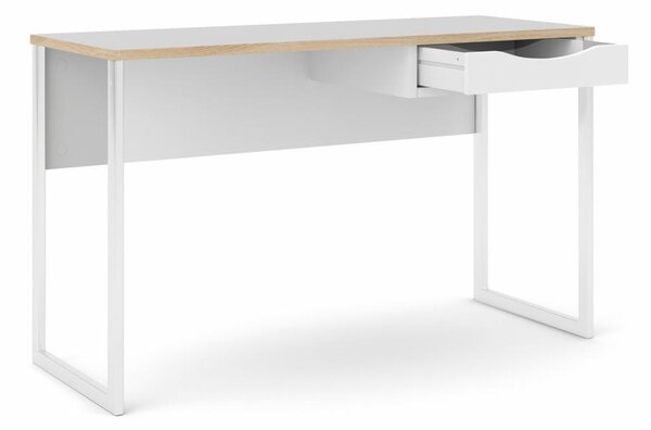 Tvilum Birou cu 1 sertar si blat in decor de stejar Culoare alb, EFREM PLUS 512