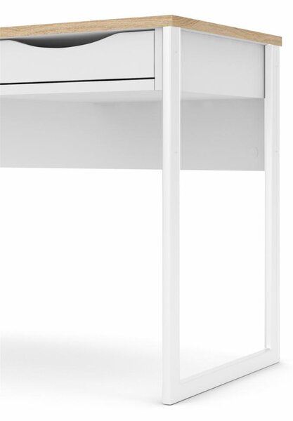 Tvilum Birou cu 1 sertar si blat in decor de stejar Culoare alb, EFREM PLUS 512