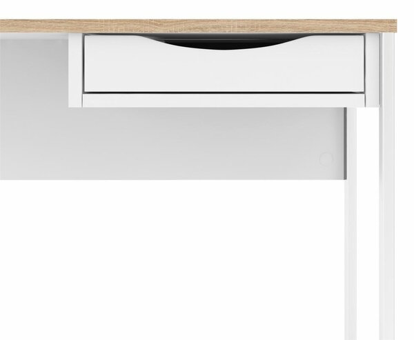 Tvilum Birou cu 1 sertar si blat in decor de stejar Culoare alb, EFREM PLUS 512