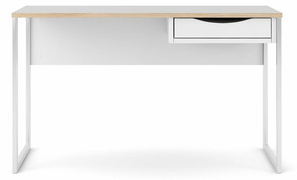 Tvilum Birou cu 1 sertar si blat in decor de stejar Culoare alb, EFREM PLUS 512