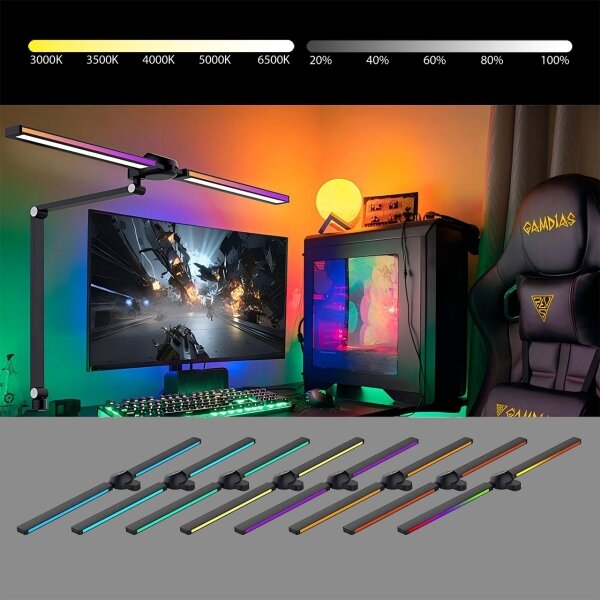 Brilagi Lampă de masă LED VARIO RGB, dimabilă, cu control tactil, 18W/230V, 3000-6500K, CRI 96