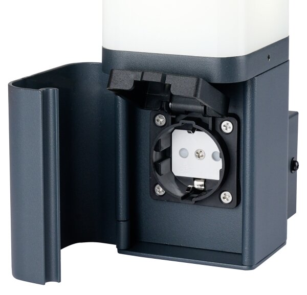 Brilagi - Aplică de exterior PILLAR cu priză Schuko, 1xG9/11W/230V, IP44, antracit