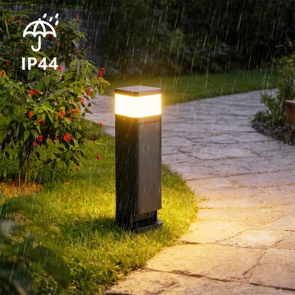 Brilagi PILLAR - Lampă de exterior cu 2 prize SCHUKO, 1xG9/11W/230V, IP44, antracit