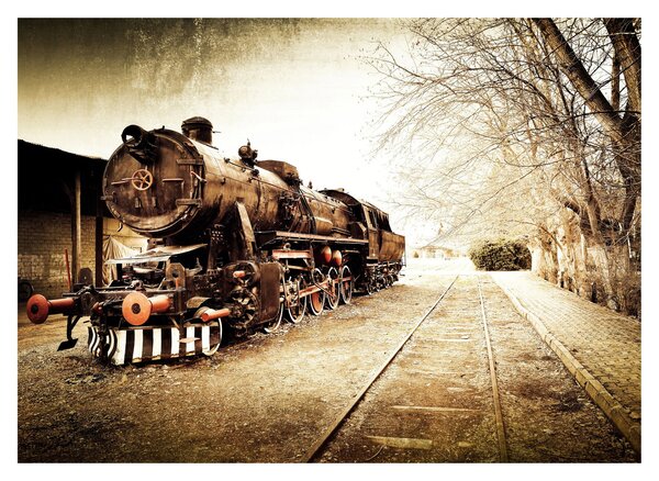 Tablou pe sticlă - Locomotiva istorică (70x50 cm)
