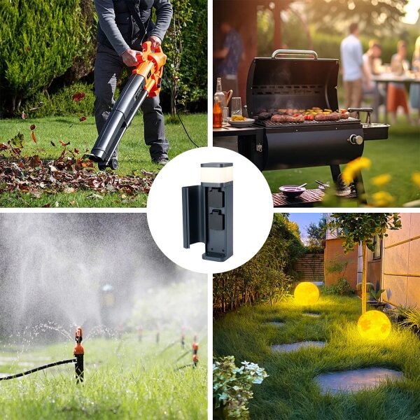 Brilagi PILLAR - Lampă de exterior cu 2 prize SCHUKO, 1xG9/11W/230V, IP44, antracit