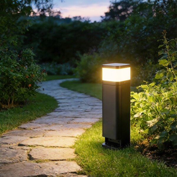 Brilagi PILLAR - Lampă de exterior cu 2 prize SCHUKO, 1xG9/11W/230V, IP44, antracit