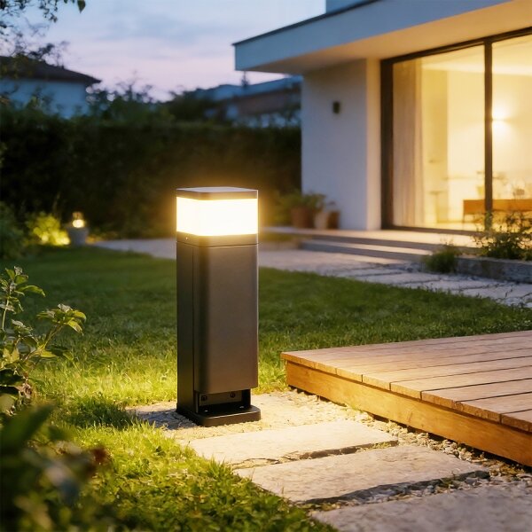 Brilagi PILLAR - Lampă de exterior cu 2 prize SCHUKO, 1xG9/11W/230V, IP44, antracit