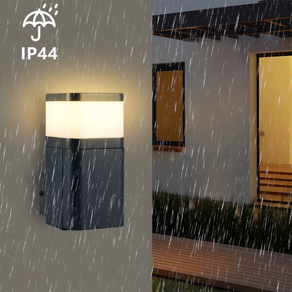 Brilagi - Aplică de exterior PILLAR cu priză Schuko, 1xG9/11W/230V, IP44, antracit