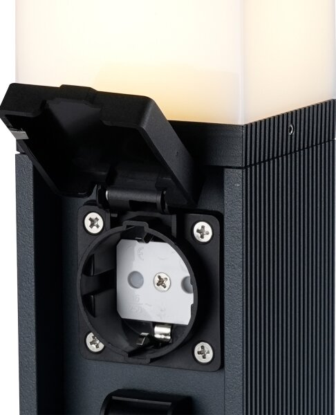 Brilagi - Lampă de exterior PILLAR, cu 2 prize SCHUKO, 1xG9/11W/230V, IP44, antracit