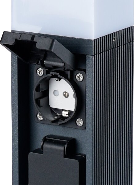 Brilagi - Lampă de exterior PILLAR cu 2 prize SCHUKO, 1x G9/11W/230V, IP44, antracit