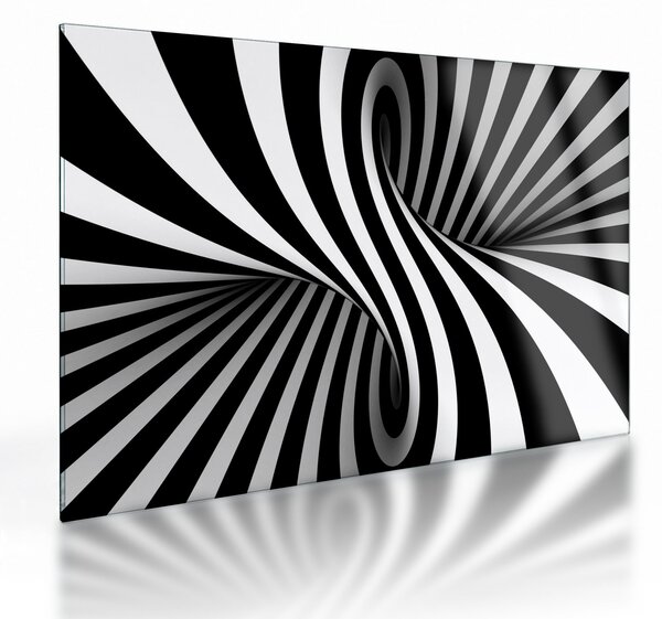 Tablou pe sticlă abstract cu dungi de zebră (70x50 cm)