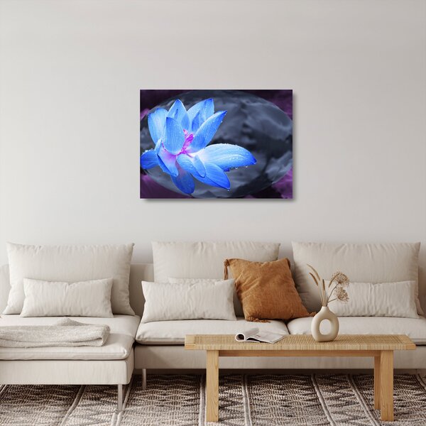Tablou pe sticlă florilor în detailu (70x50 cm)