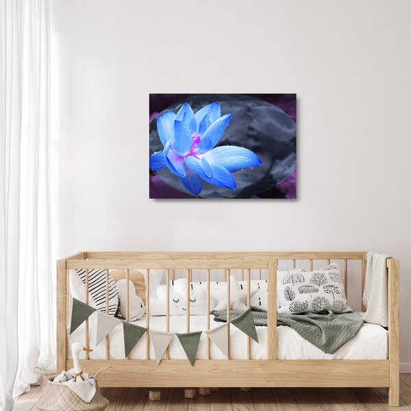 Tablou pe sticlă florilor în detailu (70x50 cm)