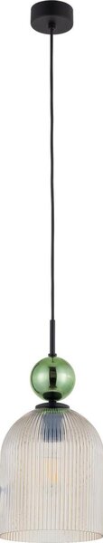 BRILAGI - Lustră pe cablu OLIVIA 1xE27/15W/230V negru/ verde/bej fumuriu