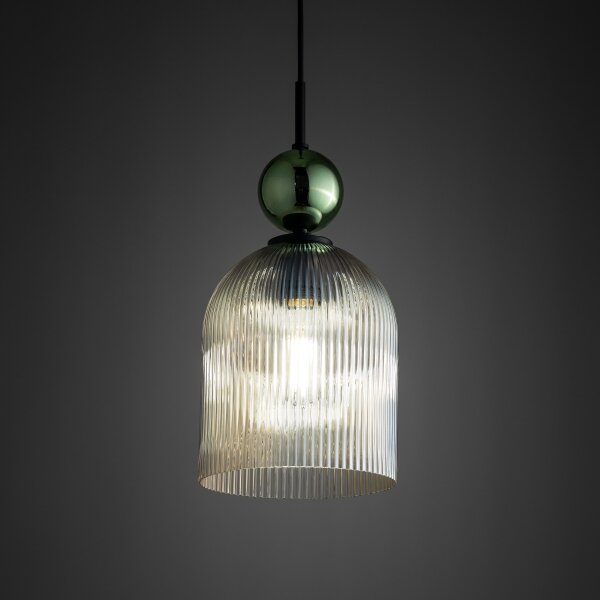 BRILAGI - Lustră pe cablu OLIVIA 1xE27/15W/230V negru/ verde/bej fumuriu